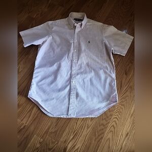 Ralph Lauren classic fit short sleeve shirt‎ lg pink an blue
